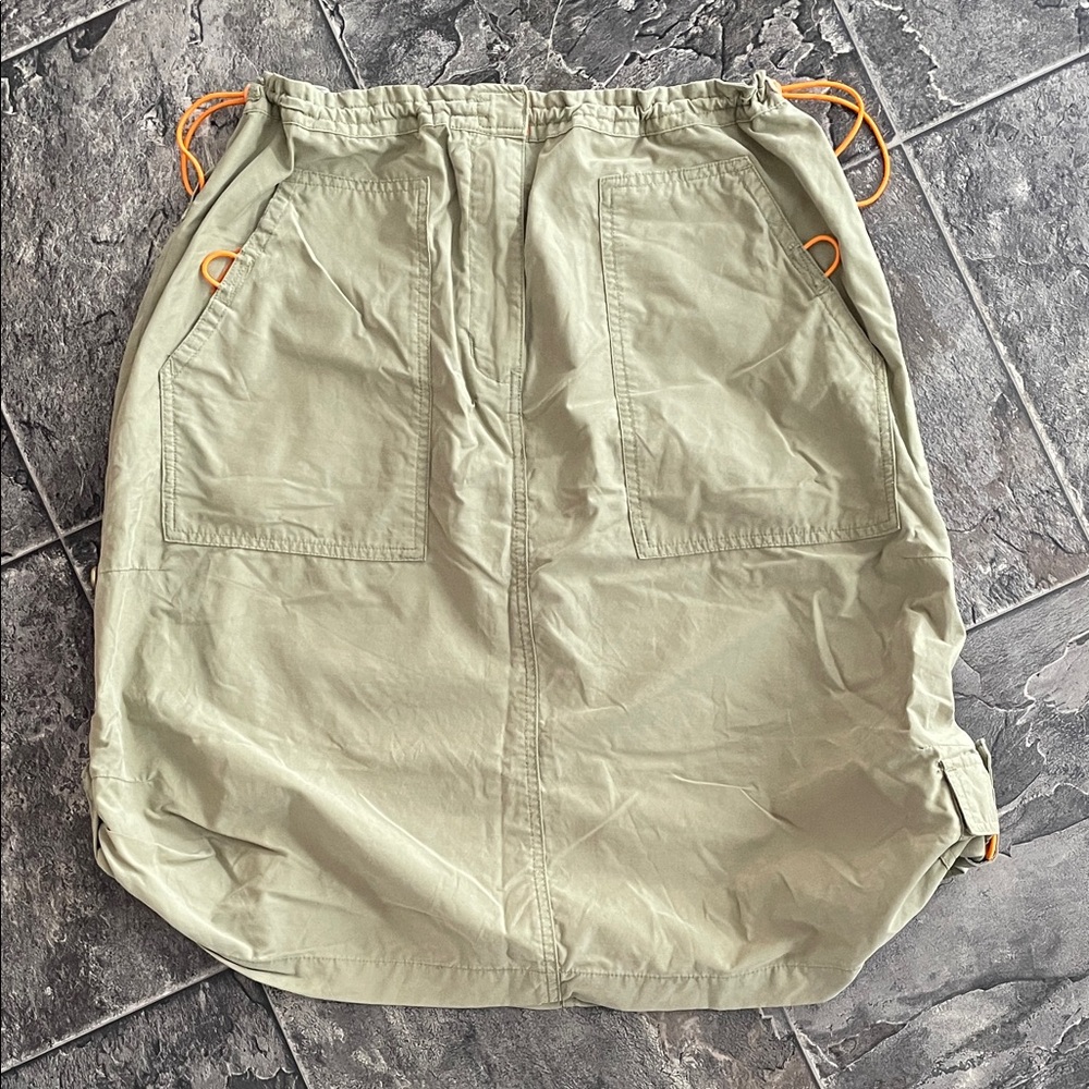 Vintage BOARD DOKTER Green Cargo A-line Drawstring Skirt Grunge Streetwear Urban